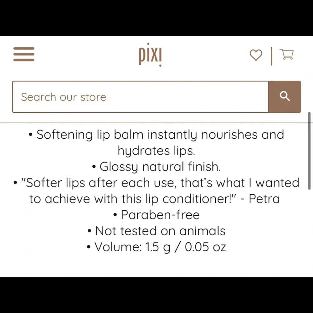 New in Box Pixi by Petra LipGlow in Ruby Red Full Size Lip Balm Paraben-Free